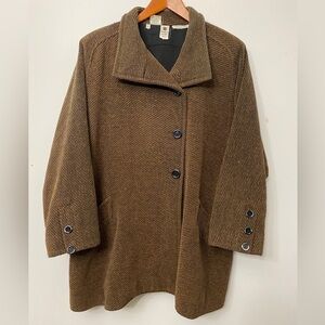 Elegant Brown Pea Coat for Women
